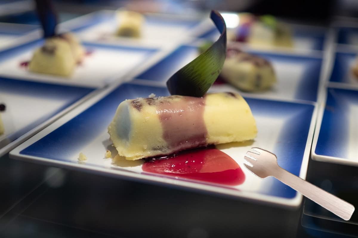 Gmark 4" Mini Wooden Spork 100 ct, Biodegradable Compostable Birchwood Fork Spoon 2-in-1 Utensil (100pcs/bag) GM1058A Gmark