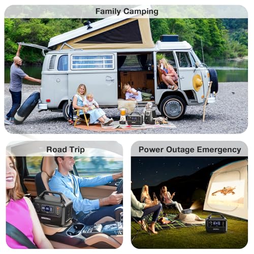 GRECELL Portable Power Station 300W, 230Wh LiFePO4 (LFP) Battery, 1.5hrs Fast Charging, 2 Up to 300W(Peak 600W) AC Outlets, Solar Generator for Outdoor Camping/RVs/Home Use GRECELL