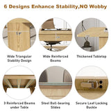 70.8"-110" Extendable Dining Table for 6-12 Person, Wooden Dining Room Table, Modern Extendable Table for Gatherings, Meeting for Small Kitchens, Dining Office Areas(Natural) Fingertip WD