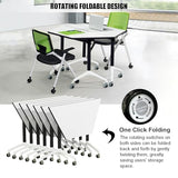 Conference Table Flip Top Mobile Training Table,White Folding Conference Room Tables,Modular Meeting Tables with Silent Wheels,Easy to Install,Modern Conference Meeting Tables for Office,Classroom (8) MSFDC