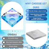 HTV Cooling Block with Handle, Craft Tool Cooler for Heat Press Accessories and Supplies, DTF Transfer Film& Heat Press Paper Vinyl Accessories, DTF Cooling Block with 4"x4"（Ocean Star） Luxiys