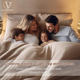Overket 100% Linen Sheets Queen Size,Breathable & Durable 4-Piece Bed Flax Sheet Set,Soft All-Season Bedding for Hot Sleepers 16" Deep Pocket Oeko-TEX Certified,（Queen, Linen） Overket