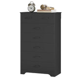 Hasuit Tall Dresser for Bedroom, Black Large Chest of Drawers, 55.6'' High Dressers with 7 Drawers, Modern Wooden Vertical Storage Clothes Closet Organizer Hasuit