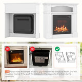 ORALNER 32” Electric Fireplace with Mantel, Package Wooden Firebox Surround Freestanding 18“ Fireplace Insert Heater w/ 3 Flame Effects, Remote & 6H Timer, Overheat Protection, 1400W (White) ORALNER