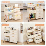 Fabuday Baby Diaper Caddy Organizer Cart - 4 Tier Rolling Diaper Cart with Wheels, Baby Essentials Organizers and Storage, Mobile Utility Carts for Bedside, Bedroom, Crib Nursury, Changing Table