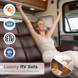 Furgatti Reclining Loveseat, 55.1" RV PU Leather Wall Hugger Recliner Love Seats Sofa with USB-A/Type C Charging Station, Cup Holder, Double Recliners Couch, Manual Love Seat for RV & Gaming Room