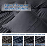 Hearth & Harbor Full Duvet Cover Set - Full Soft Prewashed Dark Grey Duvet Cover, 3 Piece Set with Zipper Closure, 1 Duvet Cover 80x90 inches and 2 Pillow Shams Hearth & Harbor