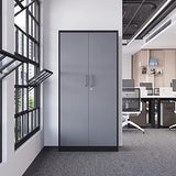 Letaya Metal Storage Cabinet,72'' Employee Lockers Steel Wardrobe with Lock Door for Office,Home,School,Gym,Fire Department,Hotel(72“-Black&Gray) Letaya