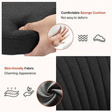 Sweetcrispy Armless Office Chair, Modern Fabric Home Office Desk Chairs with Wheels Adjustable Swivel Task Computer Vanity Seat for Small Spaces Sweetcrispy