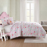Laura Ashley - Kids Comforter Set, 100% Super Soft Toddler Bedding with Matching Sham & Bonus Decorative Pillow, Ideal Girl Room Essentials (Sunshine Flowers Pink, Twin) Laura Ashley