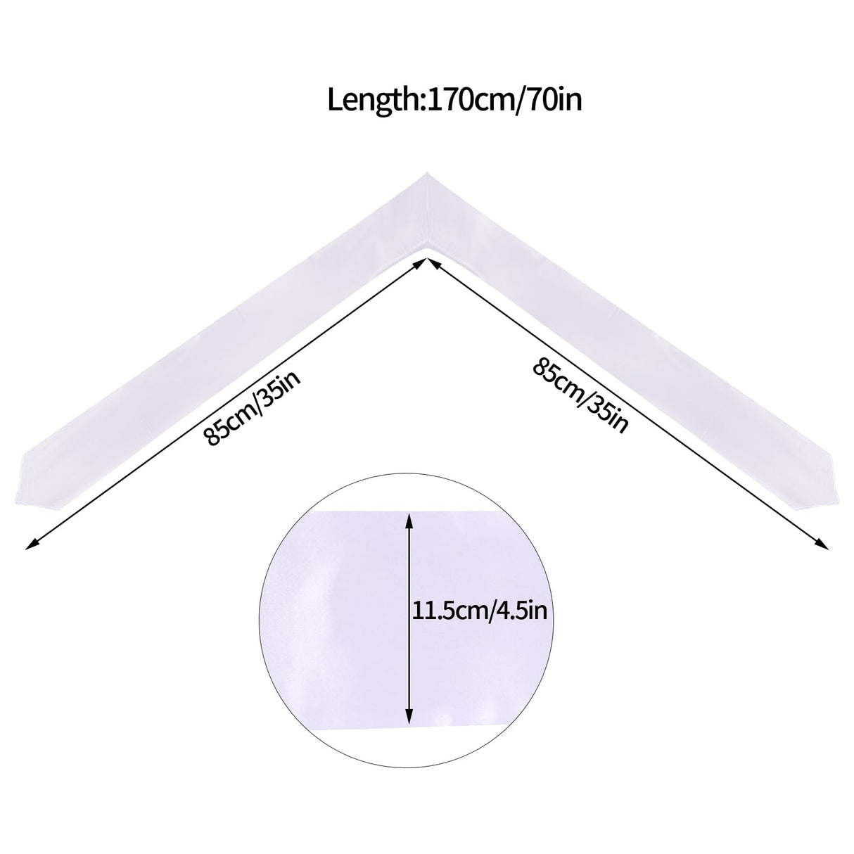 baotongle 12 Pieces Unisex Graduation Stole Sublimation Blank Graduation Stole Plain Graduate Honor Stole 70 Inches(12, White, 70x4.7inches) baotongle