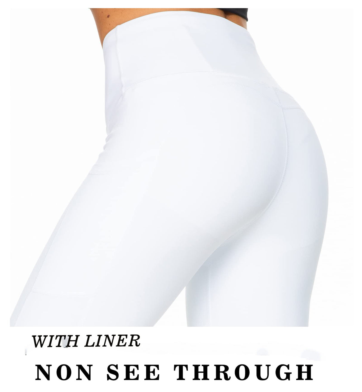 Kcutteyg Yoga Pants for Women with Pockets High Waisted Leggings Workout Sports Running Athletic Pants (White, X-Large) Kcutteyg