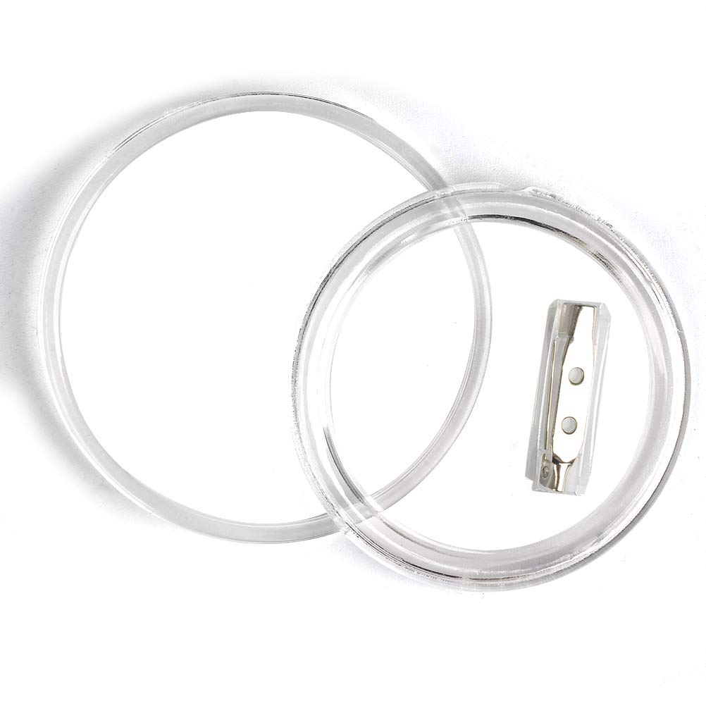 BUYGOO 30Pack 2.4 inch Clear Button Pins Make Your Own Buttons Picture Button Pin Acrylic Design Button Badge Clear Picture Buttons Badges Kit for DIY Crafts BUYGOO