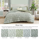 BLOOMHAVEN Full Size Comforter Sets-7 Pieces Puff Sage Green Floral Bedding Set for All Seasons, Shabby Chic Farmhouse Bed in a Bag Full with Floral Comforter, Sheets, Pillowcases & Shams BLOOMHAVEN