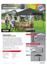 E-Z UP Ambassador Instant Pop Up Canopy Tent, 10' x 10', Roller Bag and 4 Piece Spike Set, White E-Z UP