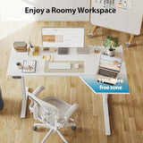 Agilestic Electric Standing Desk, Height Adjustable Desk, 63 x 35 Inch Sit Stand up for Work Office Home, L Shaped Ergonomic Rising Computer Table with Memory Preset, White Agilestic