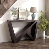 HOMES: Inside + Out Naomi Modern Decorative Accent Console with W-Shaped Legs, Narrow Desk, Wood Entryway Console Table for Living Room, Hallway, Entrance, Small Spaces, Cappuccino HOMES: INSIDE + OUT