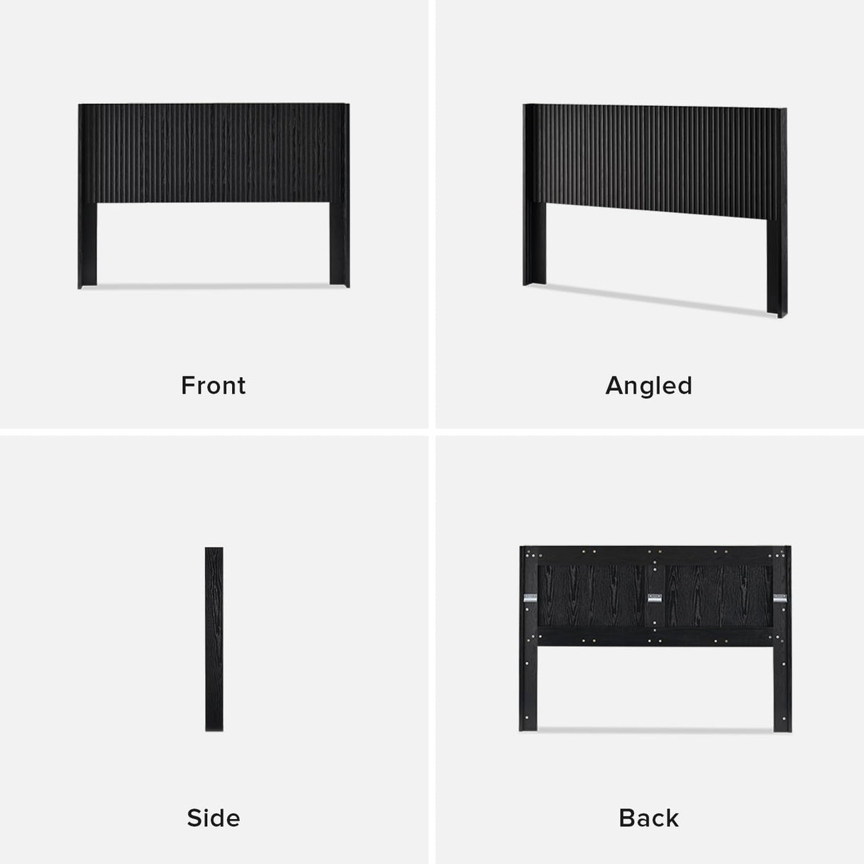 mopio Brooklyn Headboard, 62.4" Wide Headboard Only, Wood Headboard, Modern Farmhouse, Boho, Wall Mount, Fluted Panel, Wingback Design (Black Oak, Queen) mopio