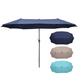 OVASTLKUY 13Ft Patio Umbrella Outdoor Double-Sided Market Extra Large Umbrella Outdoor Patio w/Easy Crank for Yard, Poolside, Deck, Navy Blue OVASTLKUY