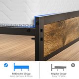 Liians Twin Bed Frame with Storage Headboard USB Charging Station, Smart LED Lights, Metal Platform Bed Easy Assembly, No Box Spring Needed Liians