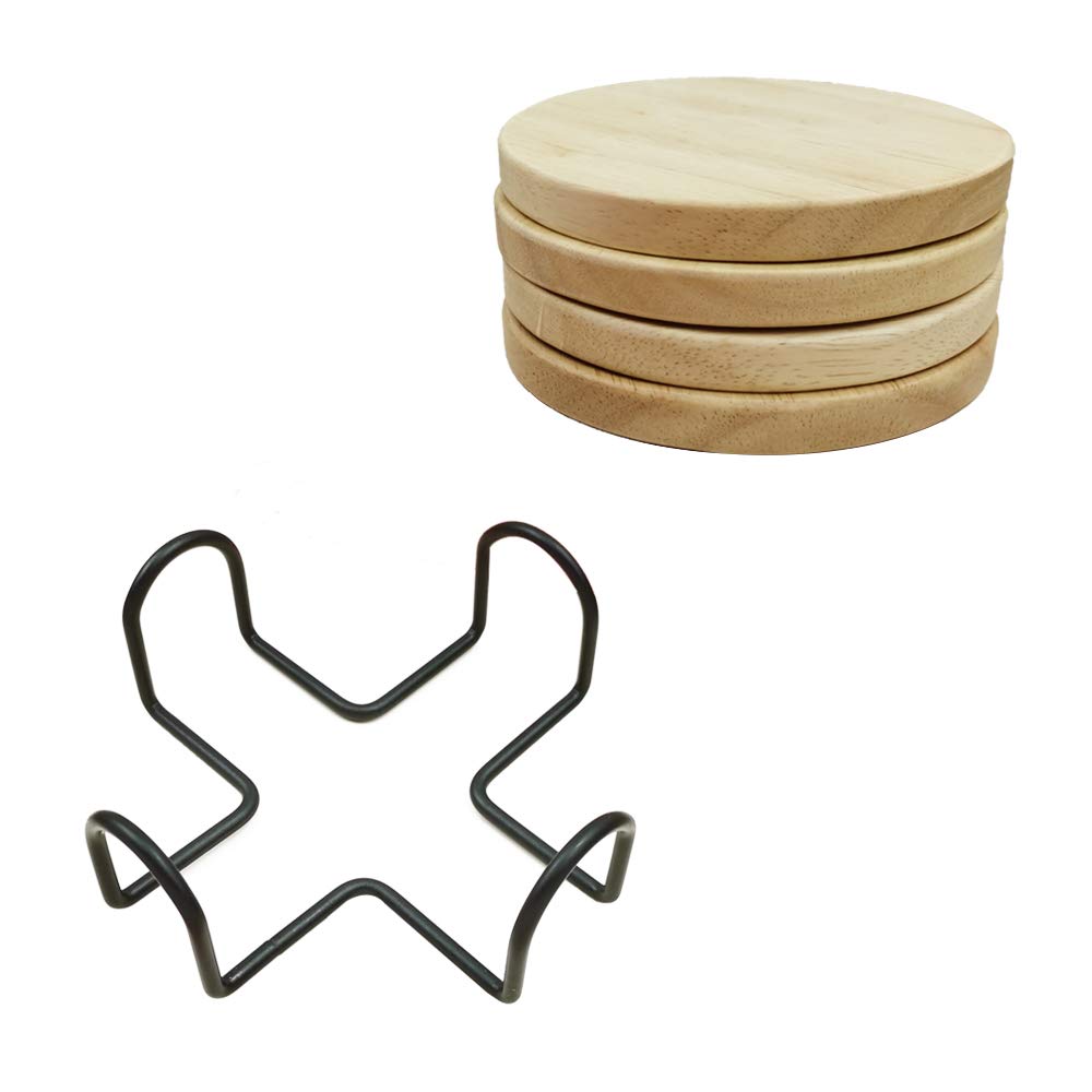 Personalized Coasters, Custom Engraved Coasters, Wooden Coasters for Drinks, Monogram Coasters, Great Gifts for Relatives, Friends or Yourself (T, Set of 4) Mojia