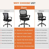 Sweetcrispy Ergonomic Mid-Back Mesh Home Office Desk Chair with Wheels, Lumbar Support, and Comfortable Armrests for Home, Bedroom, Study, Office Sweetcrispy