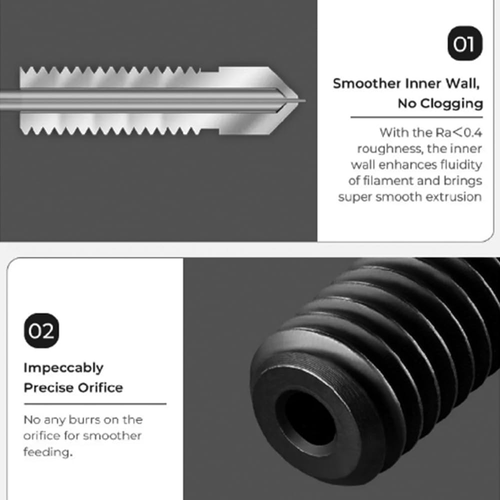 HysiPrui 3D Printer K1 Max Upgrade Extruder Hotend Nozzle Kit - Included 2pcs 0.4mm + 2pcs 0.6mm + 2pcs 0.8mm Hardened Steel Nozzles, High Temperature and Wear Resistant for K1/K1 Max/Ender 3 V3 KE HysiPrui