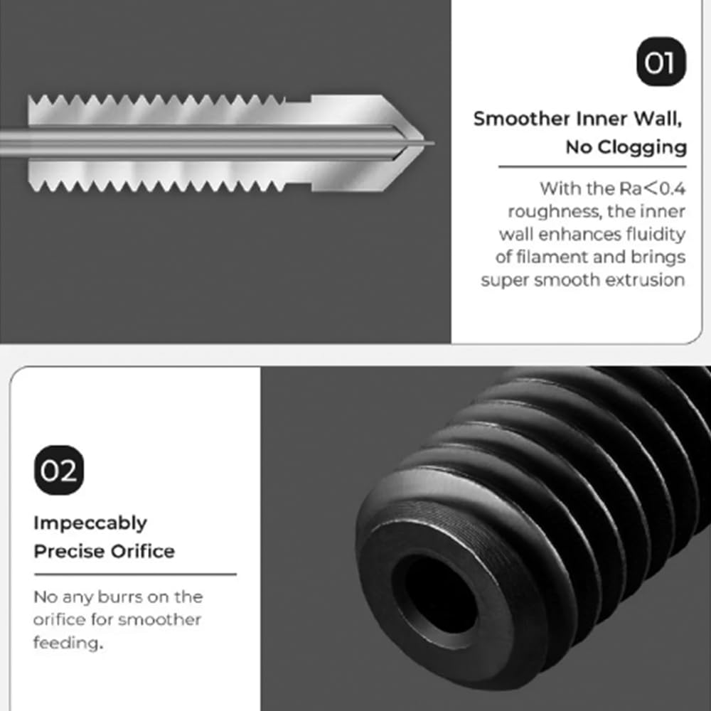 HysiPrui 3D Printer K1 Max Upgrade Extruder Hotend Nozzle Kit - Included 2pcs 0.4mm + 2pcs 0.6mm + 2pcs 0.8mm Hardened Steel Nozzles, High Temperature and Wear Resistant for K1/K1 Max/Ender 3 - WoodArtSupply