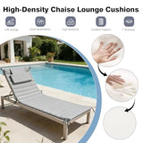 Minventiss Chaise Lounge Cushion Outdoor Set of 2，Patio Foldable Chaise Lounger Cushion，Foldable Waterproof Pool Lounge Chair Cushions with Straps, Lounger Cushions for Outdoor Furniture，71''Lx21''W