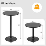 ERGOMASTER Two-in-one Adjustable Height Bar Tables – 24 inch Round Cocktail Table with Sturdy Metal Base, 120 lbs Capacity, 40"/22" Two Convertible Height for Living Room,Restaurant Bistro ERGOMASTER