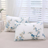 URBONUR Full Size Duvet Cover Sets Light Blue Garden Floral Bedding Comforter Cover, Ultra-Soft & Breathable Duvet Sets for All Season, Button Closure & Corner Ties URBONUR