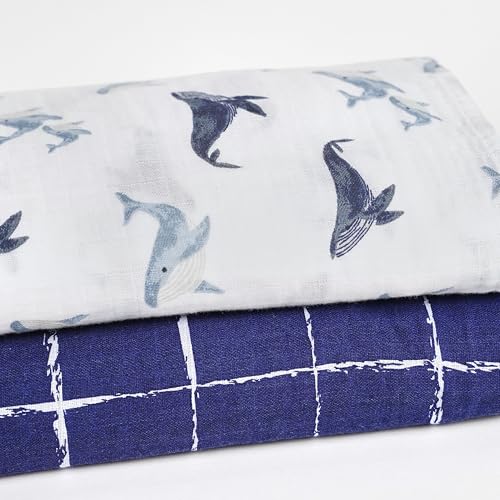 Gerber Baby Unisex 2-Pack Muslin Blanket, Coastal Calm, One Size Gerber