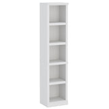 Bevfint 70" Tall Bookcase, White Narrow Floor Standing Bookshelf, 5 Tier Shelves Open Storage Organizer, Book Case for Living Room Hallway Kitchen Home Office Bathroom, White - 5 Tier Bevfint