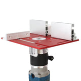 JCFANTS Router Table Insert Plate, Multifunctional Trimming Engraving Table, Aluminium Insert Plate for Table Woodworking Benches Router Flip Plate with Miter Gauge Guide (Red) JCFANTS