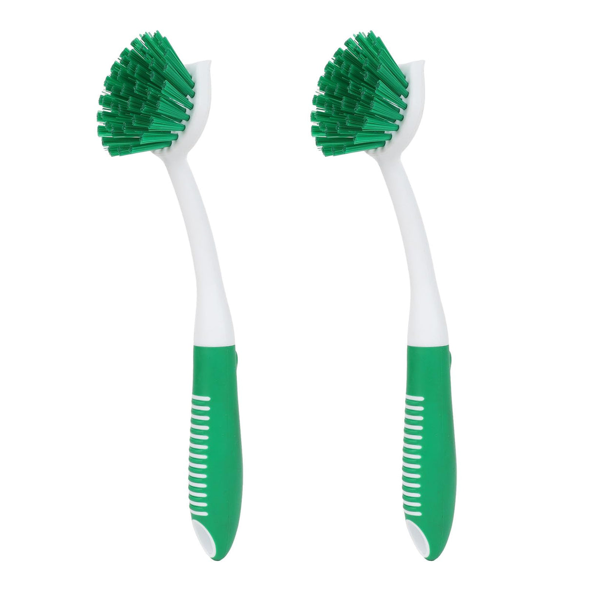 Dish Brush with Handle, 2 Pack Dish Cleaning Brushes with Built-in Scraper, Kitchen Scrub Brush for Cleaning Dishes, Pots, Pans and Sink, Dish Washing Tools HileSwan