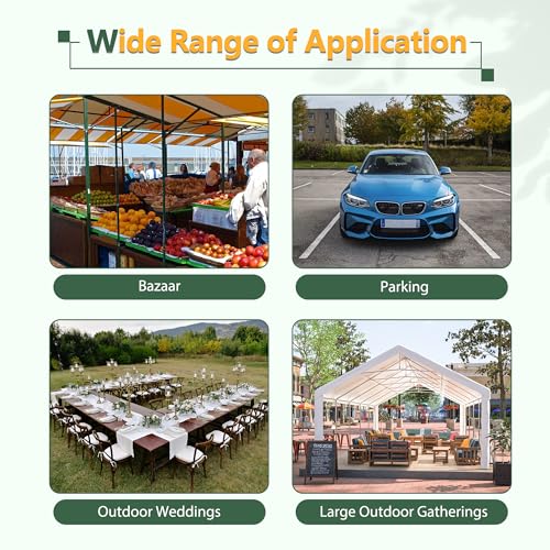 16' x 32' Party Tent with Removable Sidewalls & Alloy Steel Frame, Commercial Waterproof Outdoor Canopy Gazebo with 3 Storage Bags for Weddings, BBQ, Camping Rueekfil