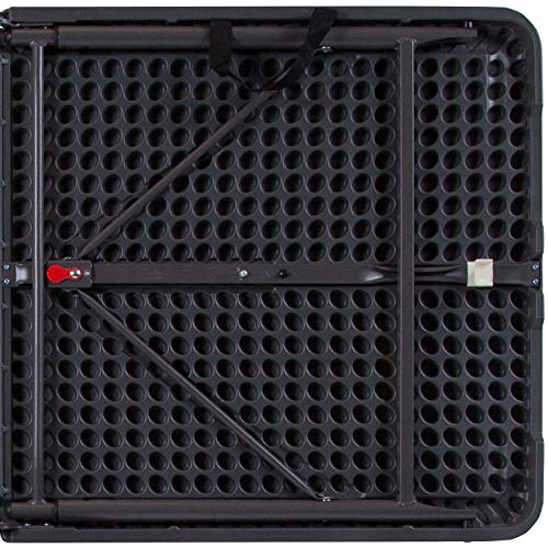 Flash Furniture Mills 4-Foot Height Adjustable Bi-Fold Dark Gray Plastic Folding Table with Carrying Handle Flash Furniture