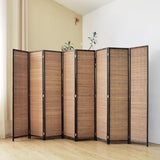 Pawlabay 8 Panel Bamboo Room Divider Screen,5.6 FT Tall Bamboo Divider Folding Panel Screen,Freestanding Panel Divider for Room Seperation,Brown PawlaBay
