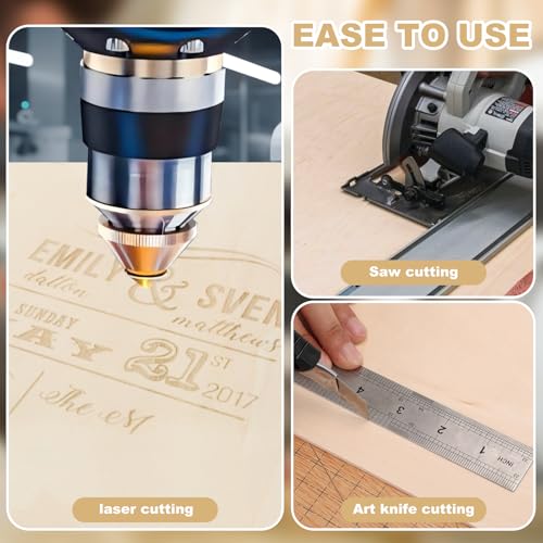 6 Pack Basswood Sheets for Crafts 12"x18"x1/8", 3mm Thick Plywood Sheets Board for Craft, Unfinished Wood Sheet for Laser Cutting & Engraving, Wood Burining, Painting, Staining，Architectural Model PONGJA