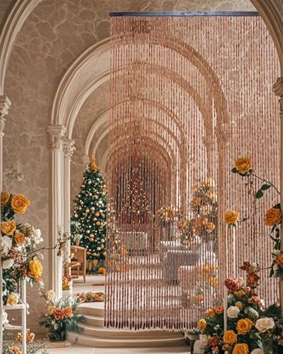 Erfolkerz 52 Strands Beaded Curtain for Doorways -35.4"x79"- Handmade Natural Beaded Curtains，Boho Doorway Wood and Bamboo Bead Curtain-As Insect Screen/Room Divider-Brown Erfolkerz
