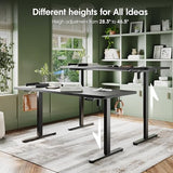 Monomi Electric Standing Desk, 63 x 28 inches Height Adjustable Ergonomic Home Office Sit Stand Up Desk with Memory Preset Controller (Black Top/Black Frame) Monomi