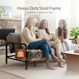 Homy Casa Convertible Sofa Bed with Metal Frame and Upholstered Cushion for Living Room Guest Room and Small Apartment (Grey) Homy Casa