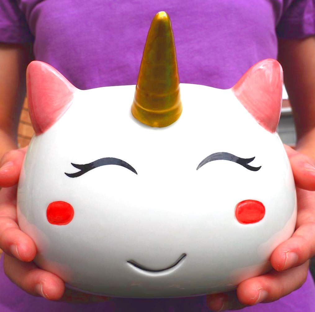 Unicorn Yarn Bowl for Knitting - Cute Ceramic Knitting Bowl Extra Large - Ceramic Yarn Bowl Crochet Accessories Yarn Holder Storage Gift for Knitters Funny Evovee