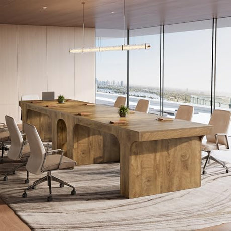 Tribesigns 70.87" W x 31.5" D Executive Conference Table for 6-8, Large Office Meeting Table, Simple Computer Writing Desk Workstation for Meeting Room, Boardroom, Wood Grain Tribesigns