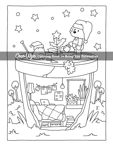 Cozy Spaces: Coloring Book for Adults and Teens Featuring Relaxing Familiar Corners with Cute Animal Characters for Stress Relief Coco Wyo LLC