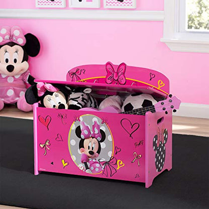 Delta Children Deluxe Toy Box, Disney Minnie Mouse - WoodArtSupply