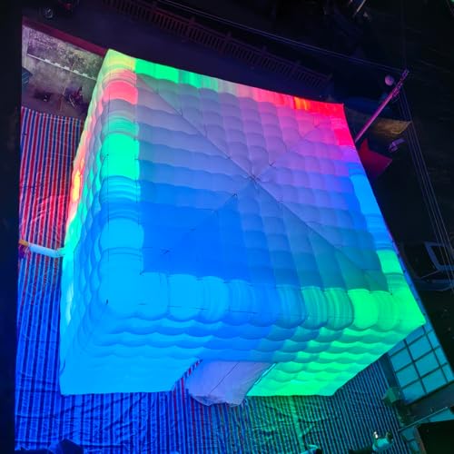 Vinfgoes Portable Large White Inflatable Party Tent Night Club Room House Marquee Air Cube Tent with Wall Washer Light for Wedding Party Events (26.2x26.2x16.4ft) Vinfgoes