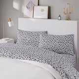 Intelligent Design Printed Microfiber Sheet Set, Soft Modern Bedroom Decor, Elastic Deep Pocket, All Season, Lightweight, Breathable, Cozy Bedding, Matching Pillowcase, King Black Floral 4 Piece Intelligent Design