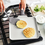 GreenLife Soft Grip Healthy Ceramic Nonstick, 11" Griddle Pan, PFAS-Free, Dishwasher Safe, Grey GreenLife