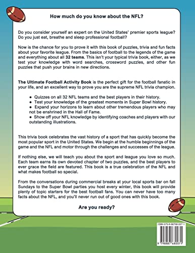 The Ultimate Football Activity Book: Crosswords, Word Searches, Puzzles, Fun Facts, Trivia Challenges and Much More for Football Lovers! (Perfect Football Gift) WoodArtSupply